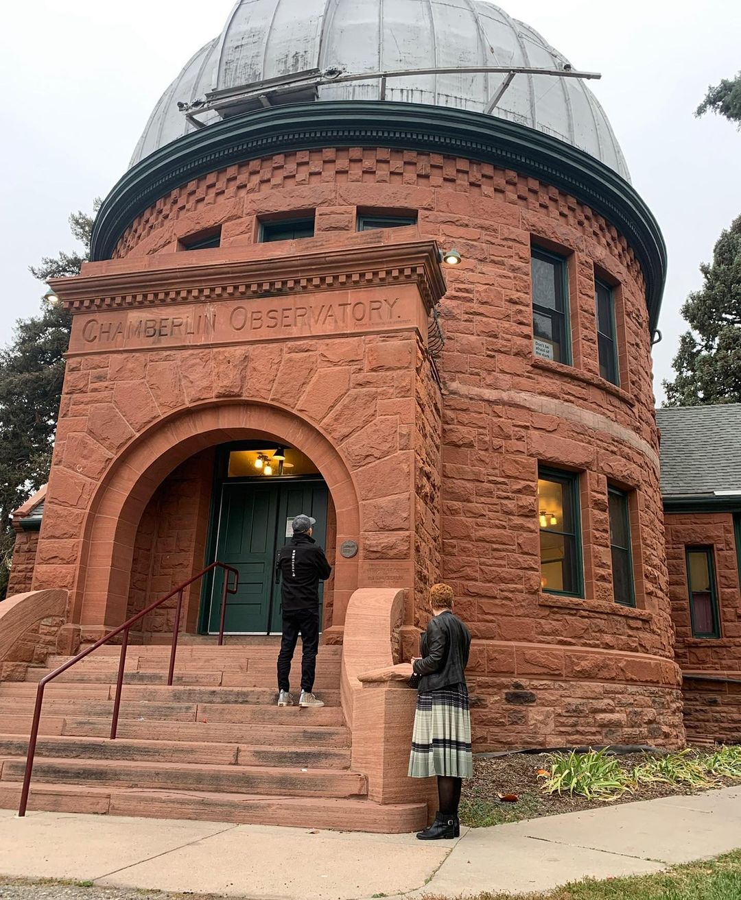 Chancellor Haefner and me outside Chamberlin Observatory